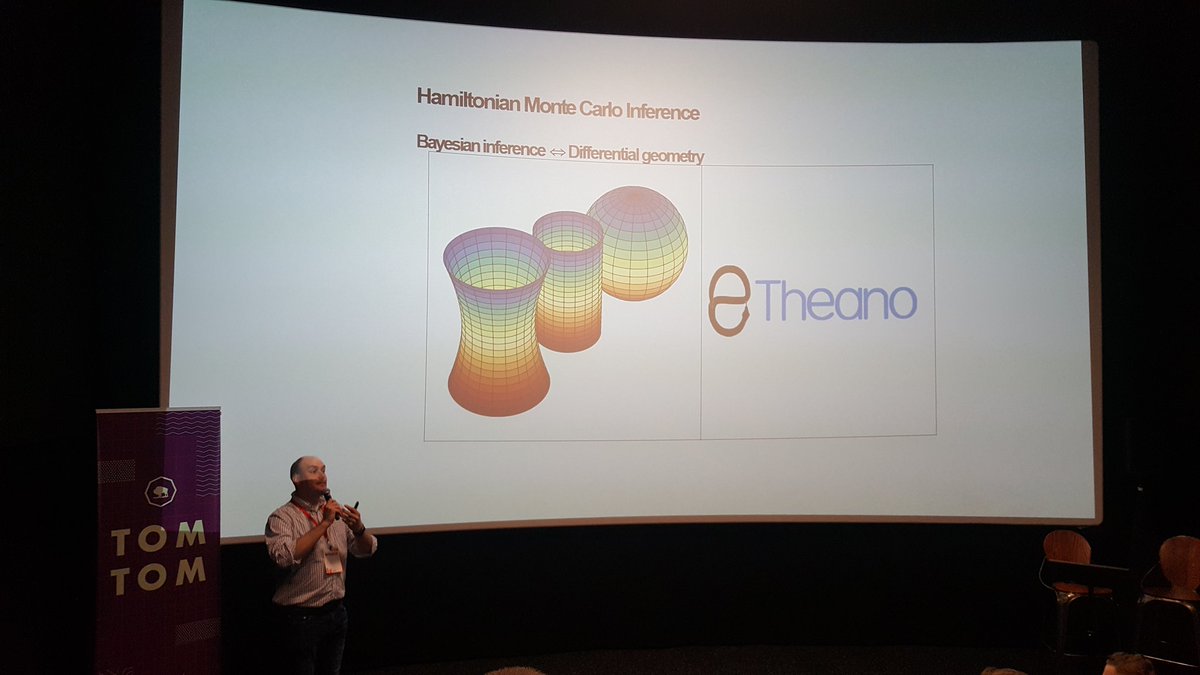 Emaasit's tweet image. Up first @TomTomFest ML is @AustinRochford making a case for the elegance of Hamiltonian Monte Carlo. #ProbabilisticModeling