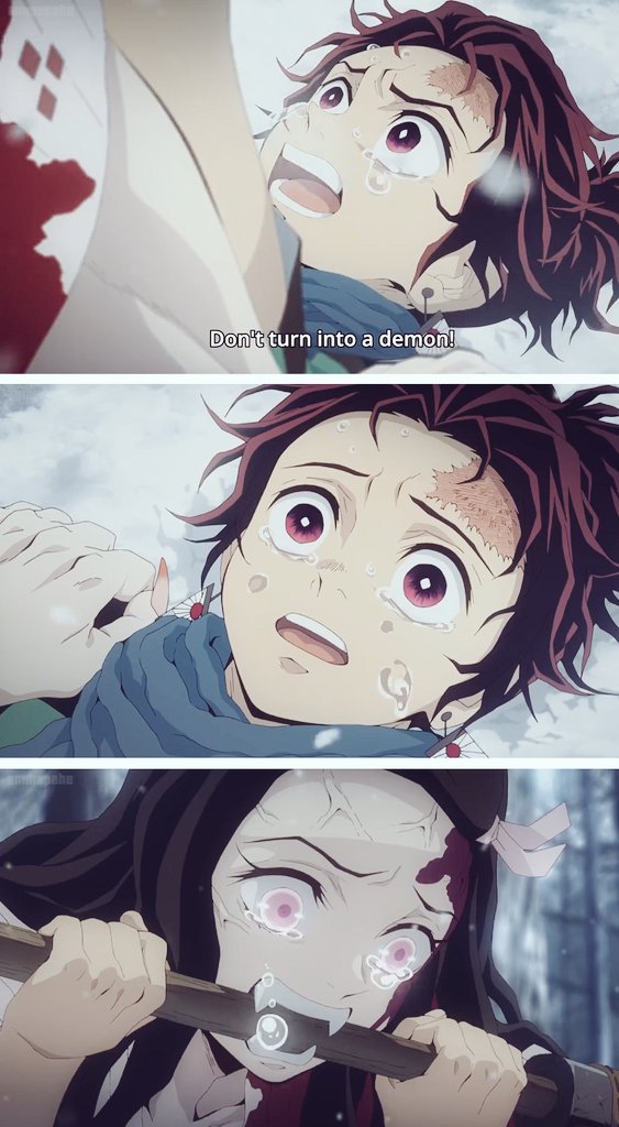 siawang_'s tweet photo. watched the first epi of #kimetsunoyaiba #鬼滅の刃 my eyes were so teary at this scene cause of the damn emotional OST and dramatical voice acting. love this anime adaption. https://t.co/DDFVEATUfJ