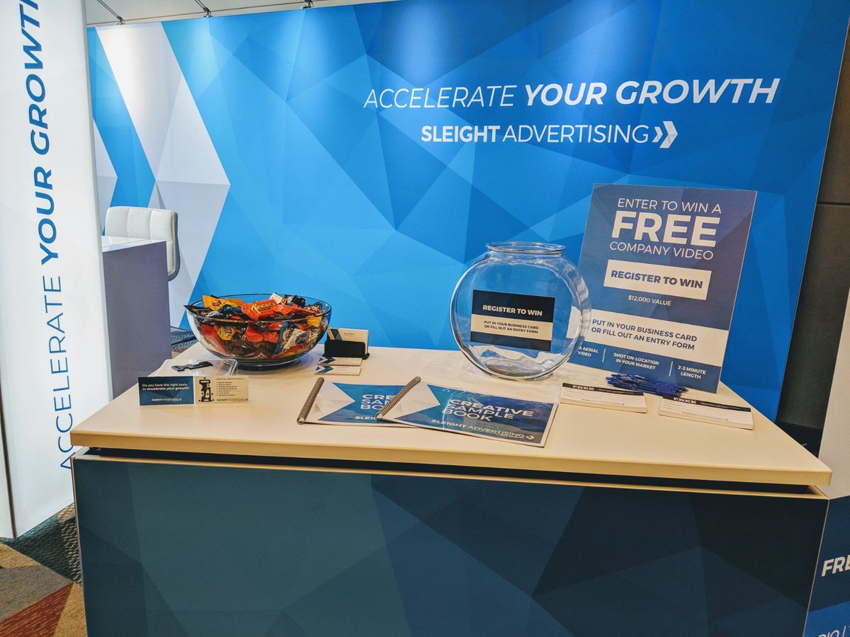 SleightAd's tweet photo. We’re all set up and ready for a great first day at the Supportworks conference! Stop by our booth to grab some swag and chat about marketing opportunities! #Redefine2019 #supportworks #supportworksnation @CHICenterOmaha https://t.co/SdHbt5K5Q1