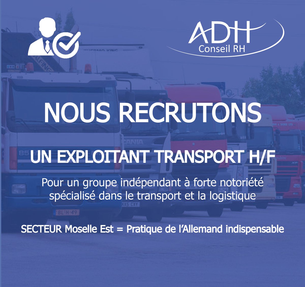 ⚠EMPLOI / RECRUTEMENT / ANNONCE ⚠

Nous sommes à la recherche d'un Exploitant Transport 👷‍♂🚚
Vous trouverez l'annonce ici ➡ jobs.adh.fr/job/F745-SC/ex…