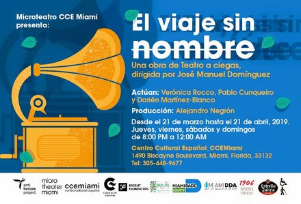 "Un viaje sin nombre", una obra de Teatro a Ciegas, se está presentándose en el <a href="/ccemiami/">Centro Cultural Español</a> este mes. Detalles 👉cubantheater.org/digitalobject/…
