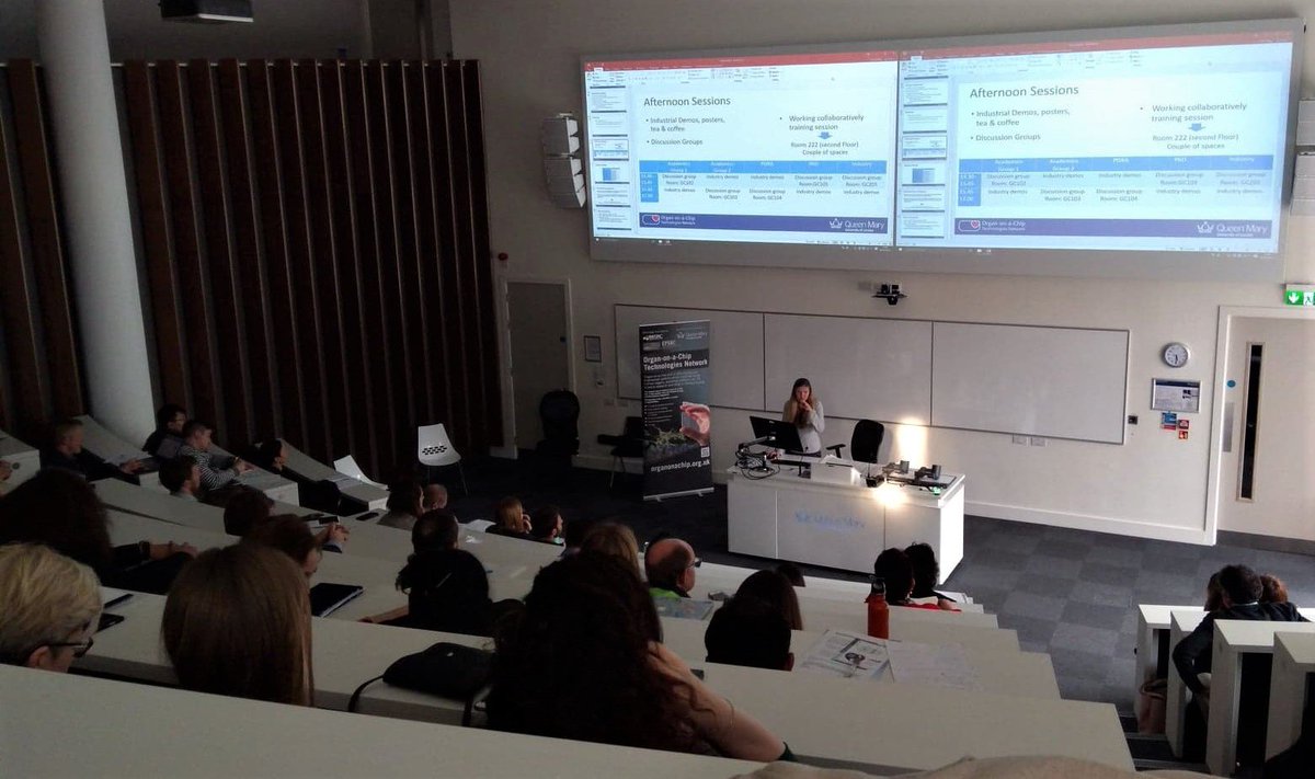 Aleks_with_KS's tweet photo. Reflecting on an amazing event organized by @OrganOnAChip network held at @QMULSEMS - a day full of great academic and industrial talks, introduction to the next @Eurooc2019, all followed by fruitful discussions on how to improve the #OOAC network. 
Big thanks to the organizers! https://t.co/Wh8twsB4XP