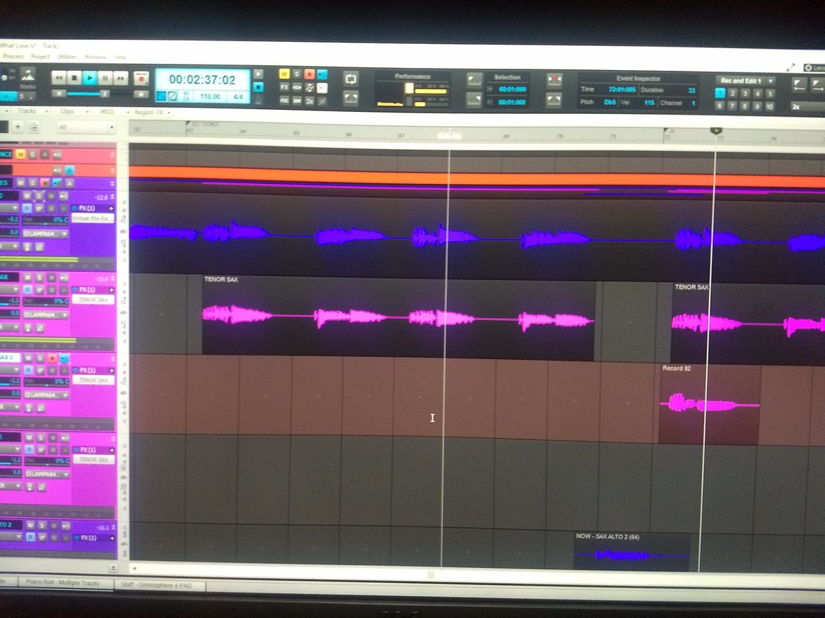 Jimmito823's tweet image. &quot;Recording Now&quot;... #MusicWorking #CakewalkByBandLab #ProTools12 #studioone #logicpro #flstudio #reaper #ableton #Reason #Slate