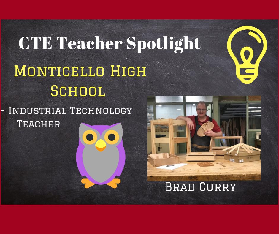 EFE330's tweet photo. This week's EFE 330 #CareerTechEd spotlight teacher is Mr. Curry (@CurryTechTrain) from Monticello HS!  Mr. Curry teaches industrial technology courses.  Keep up the great work!  More info here: https://t.co/hNZ4rUbs6L. https://t.co/GJMBp9J1pM