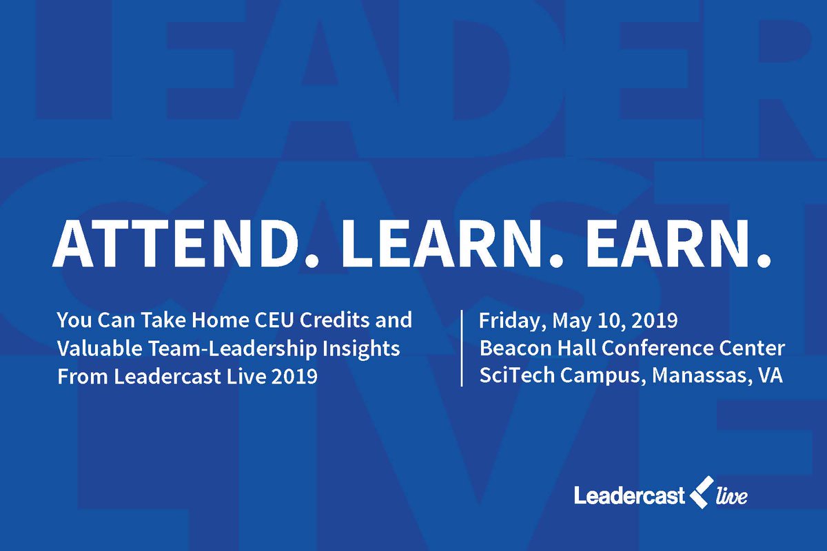 CEUs for Leadercast has been announced! 
Leadercast Live offers CEU credits from the following professions:
HRCI (4.5) Nursing (4.75)
SHRM (4.75) General (0.4)
Don't miss out - register today!
#leadershipevent #leadercast #alwayslearning #mason #continuingeducation