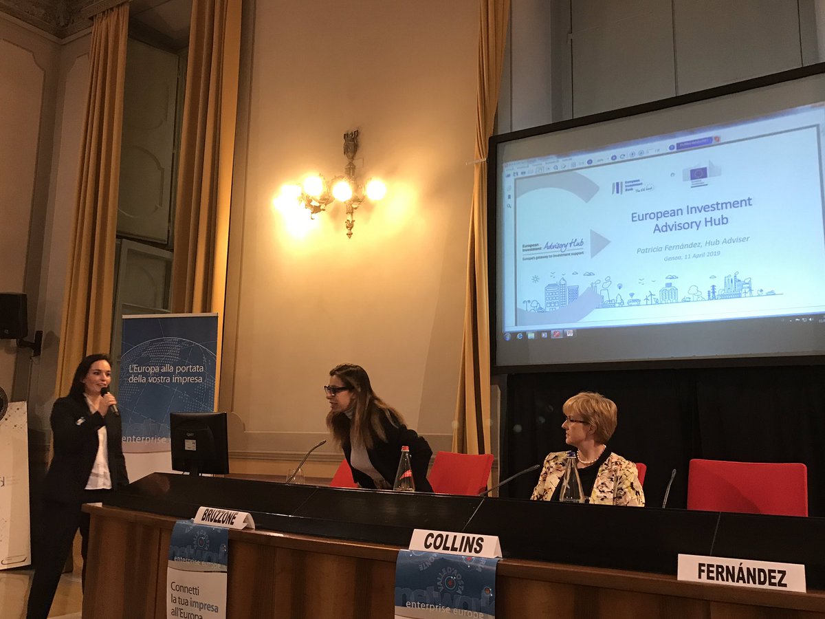 #EIAH <a href="/EIB/">European Investment Bank</a> taking the floor. We will learn about their services in terms of #A2F. #investment #projects #finance <a href="/EEN_EU/">Enterprise Europe Network 🇪🇺</a> @EU_EASME „Capacity building“ being one keyword. Cooperation wanted with #EENcanhelp <a href="/NRWBANK/">NRWBANK</a> <a href="/UnioncamereLig/">Unioncamere Liguria</a> <a href="/EEN_UK/">EEN in the UK</a> access2finance.eu