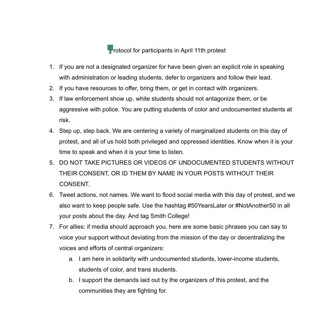 Protocol for today’s action! Wear RED 12:30 JMG