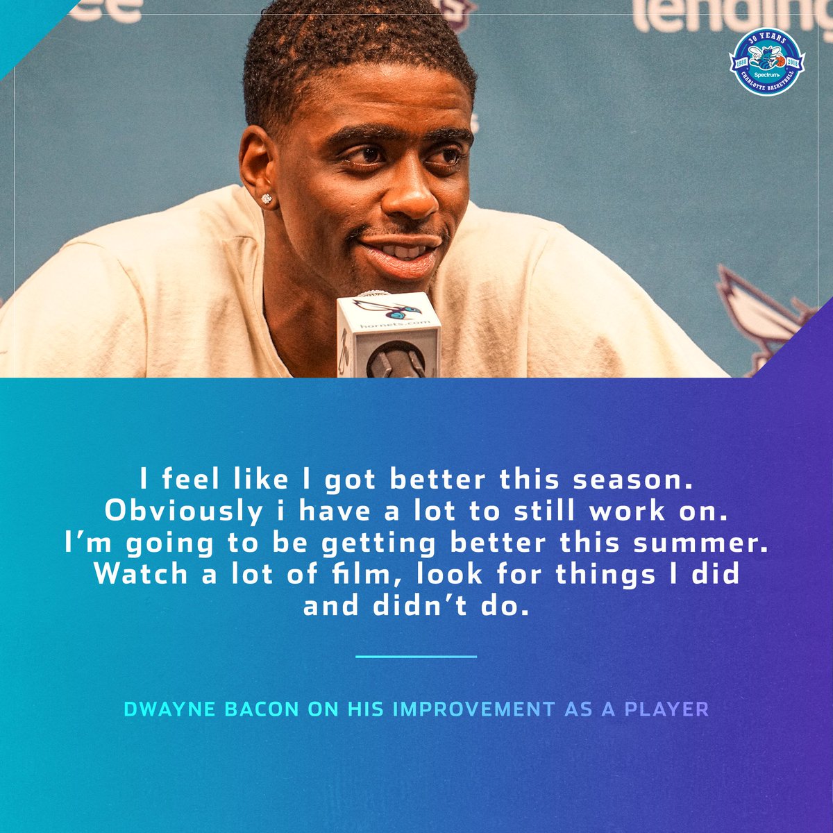 hornets's tweet image. Motivated @BaconDwayne1000 ready to improve for next season. Also says if he, Malik, Devonte and Miles all participate in #NBASummerLeague this year, they’ll win it all 💪 #hornets30