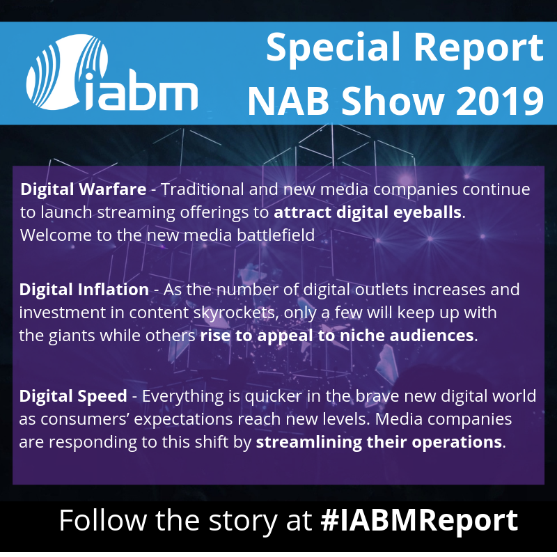 IABMInsight's tweet photo. Traditional and new media companies continue to launch streaming offerings to attract digital eyeballs. Welcome to the new media battlefield – Find out more in the IABM #NABShow Special report at https://t.co/CQNjJ8tC7z #IABMReport https://t.co/HTGCi6wl89