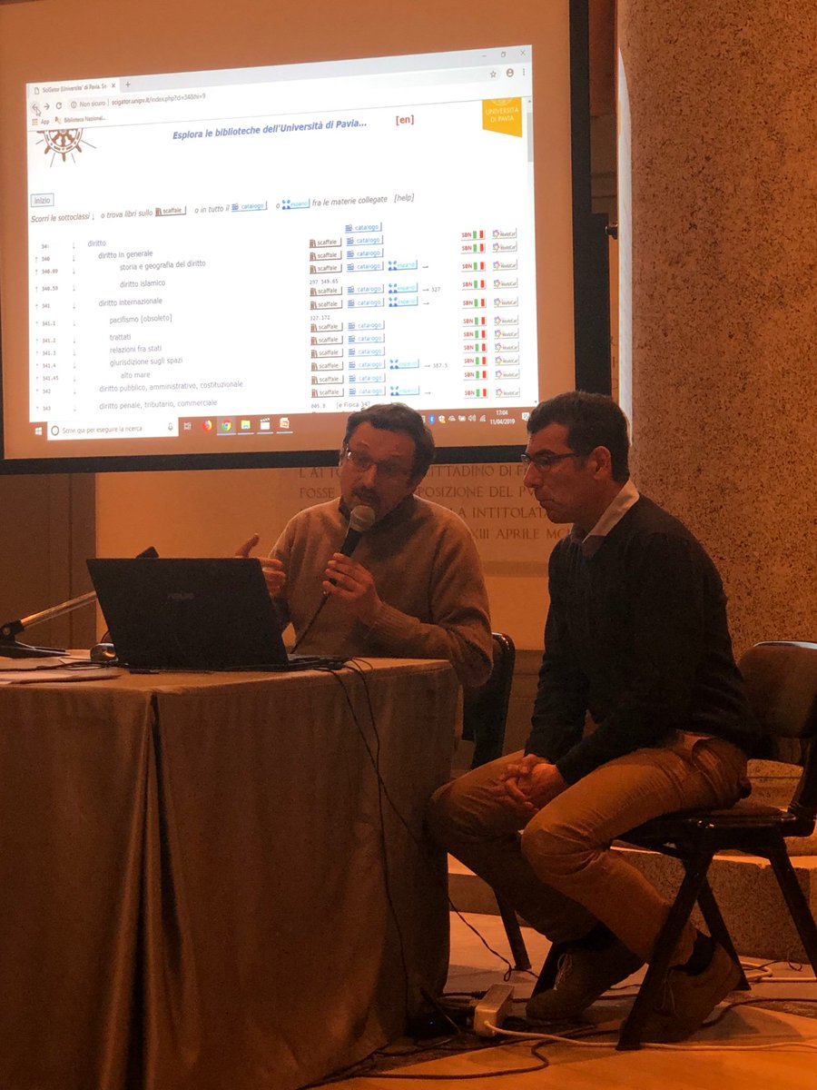 Claudio Gnoli <a href="/scritur/">Claudio Gnoli</a> e 
<a href="/carlo_bianchini/">Carlo Bianchini</a> presentano alcuni sviluppi di SciGator Facets scigator.unipv.it/cc/
#ISKOI2019