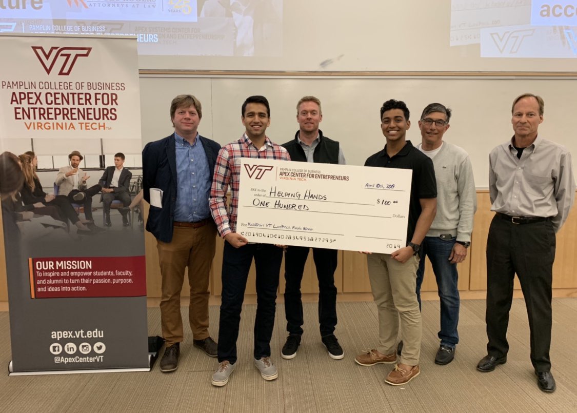 ApexCenterVT's tweet photo. Congrats to Helping Hands for winning some seed funding at our LivePitch event last night! We loved your idea to connect helping hands with people who need them around different communities. We hope we can help you help the world! #KickStartVT https://t.co/0vc29x8O3a
