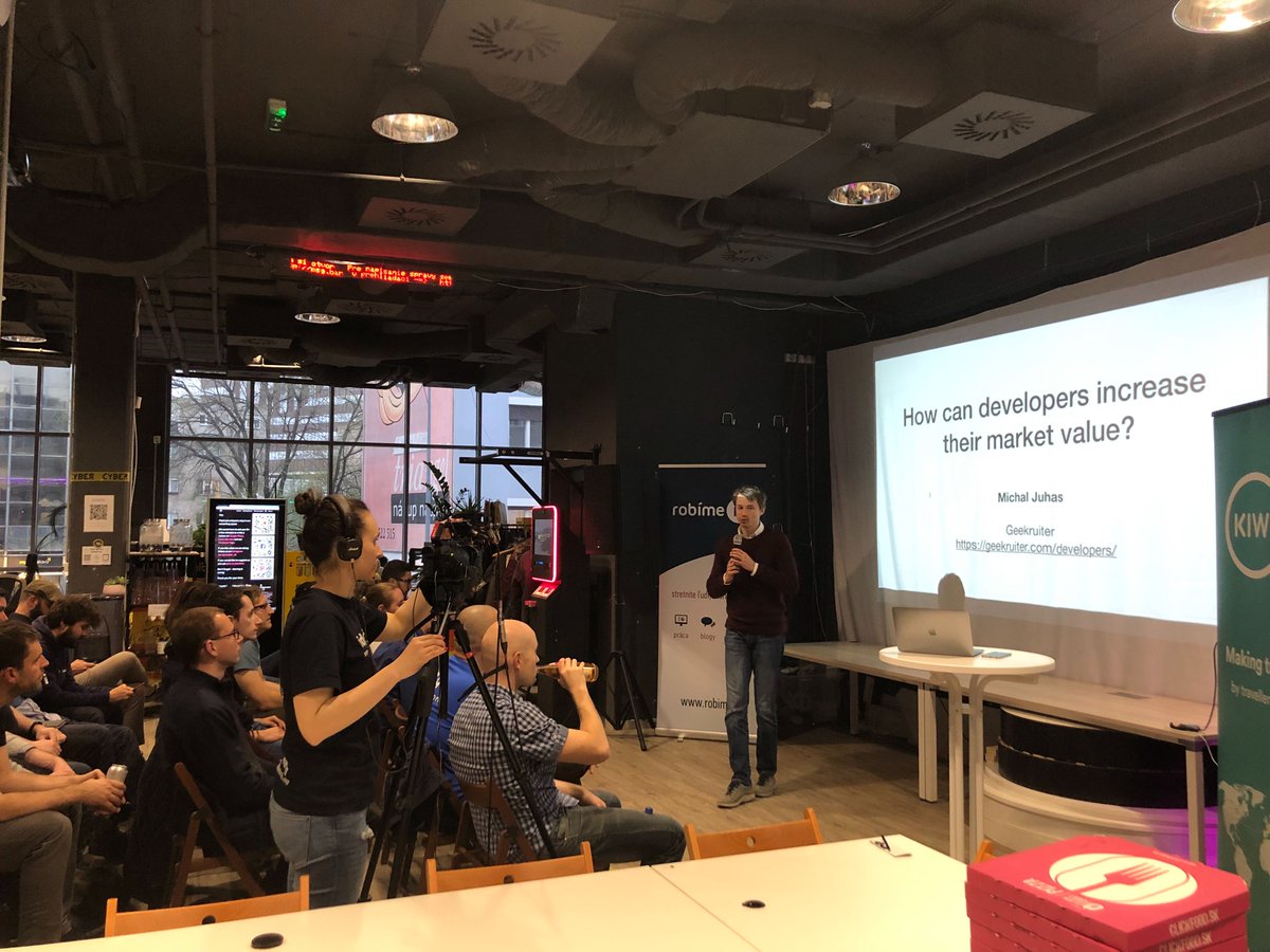 codekiwicom's tweet image. .@juhasm is speaking in #Bratislava how can developers increase their market value. #TechWeekCE