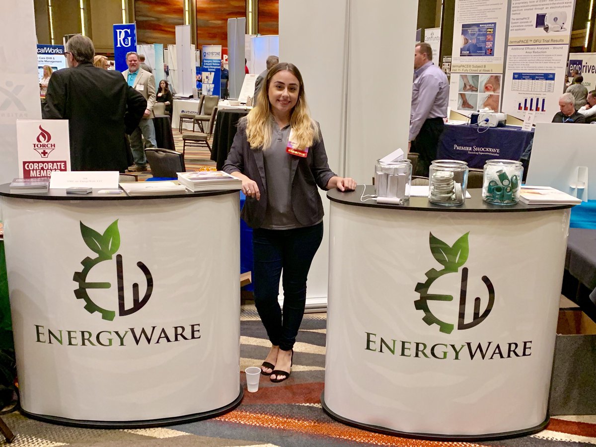energywarellc's tweet photo. Our very own #VictoriaRamos is representing @energywarellc™ at the ( Texas Organization of Rural &amp; Community Hospitals ) #TORCHEvent in #DallasTX with a great setup! [ Also in photo: #JulieDarst of #TDMInc. ] #LightingTheWayForward one event at a time! https://t.co/fErycQJ28p
