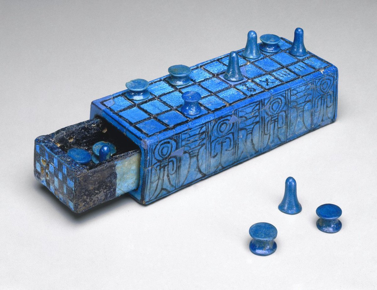 archaeologyart's tweet photo. Gaming Board Inscribed for Amenhotep III with Separate Sliding Drawer. Place of origin: Thebes, Egypt Date: ca. 1390-1353 B.C. Period: 18th Dynasty, New Kingdom Medium: Faience https://t.co/tgaJhtUzJ0