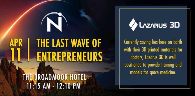 Lazarus_3D's tweet photo. Tune in Live (https://t.co/Q8nOqyXDYo) at 11:15 a.m. MST to learn more about startups with cutting edge technologies that may help with future NASA missions! #spacesymposium #nasa #startups #winners #lazarus3D #onemilo @Kirablackwell @tgflake @noreaster @Nasa_iTech https://t.co/l4ebwtMgSr