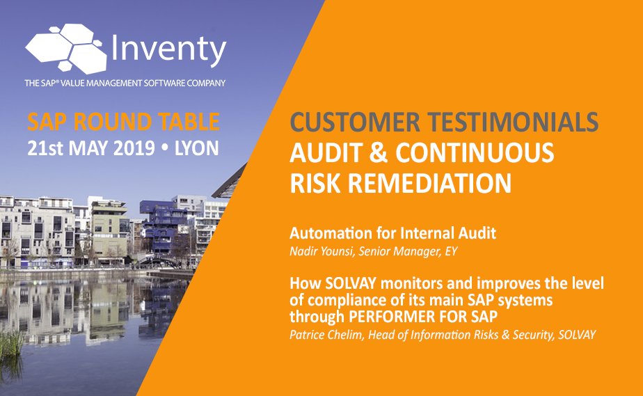 #SAP #Security - #Audit and continuous risk remediation. Come and discover our customer testimonials. #SAP #SAPS4HANA #INNOVATION #ERP #IA #PERFORMERFORSAP - Registration >> inventy.com/fr/news/table-…