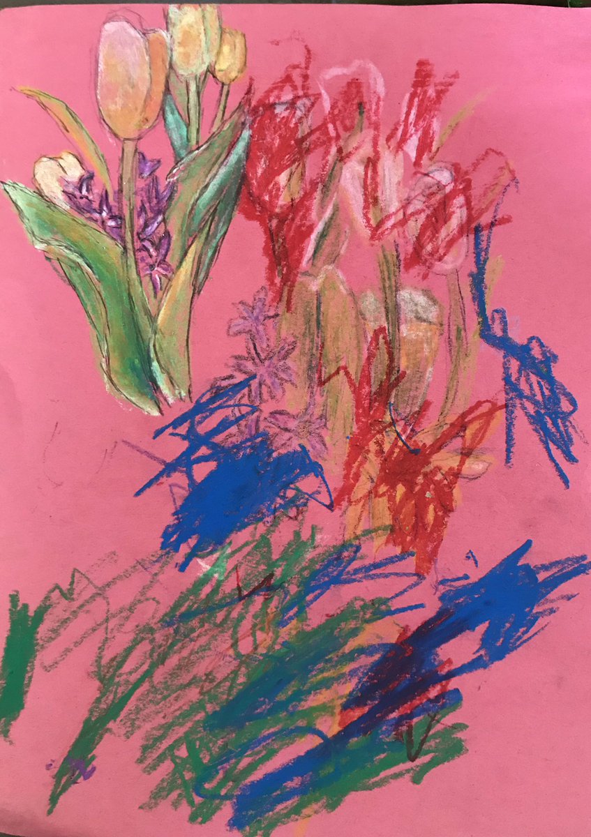 euphoniac's tweet photo. Starting the day with a little cray-pas still life collaboration

 #littleartist #sakuraofamerica #daddysgirl #makearttogether #toddlertime https://t.co/pIh0Dwx0Iu