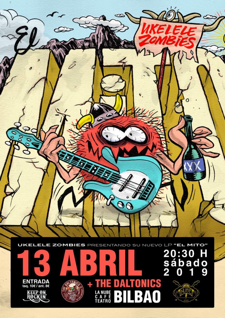RockinBilbo's tweet photo. https://t.co/Mo3iB8k8qT Este sábado 13 de abril en @La_Nube_Bilbao gran cita a cargo de los locales @TheDaltonicsRoc junto con los valencianos #UkeleleZombies https://t.co/UyTwOncqLu