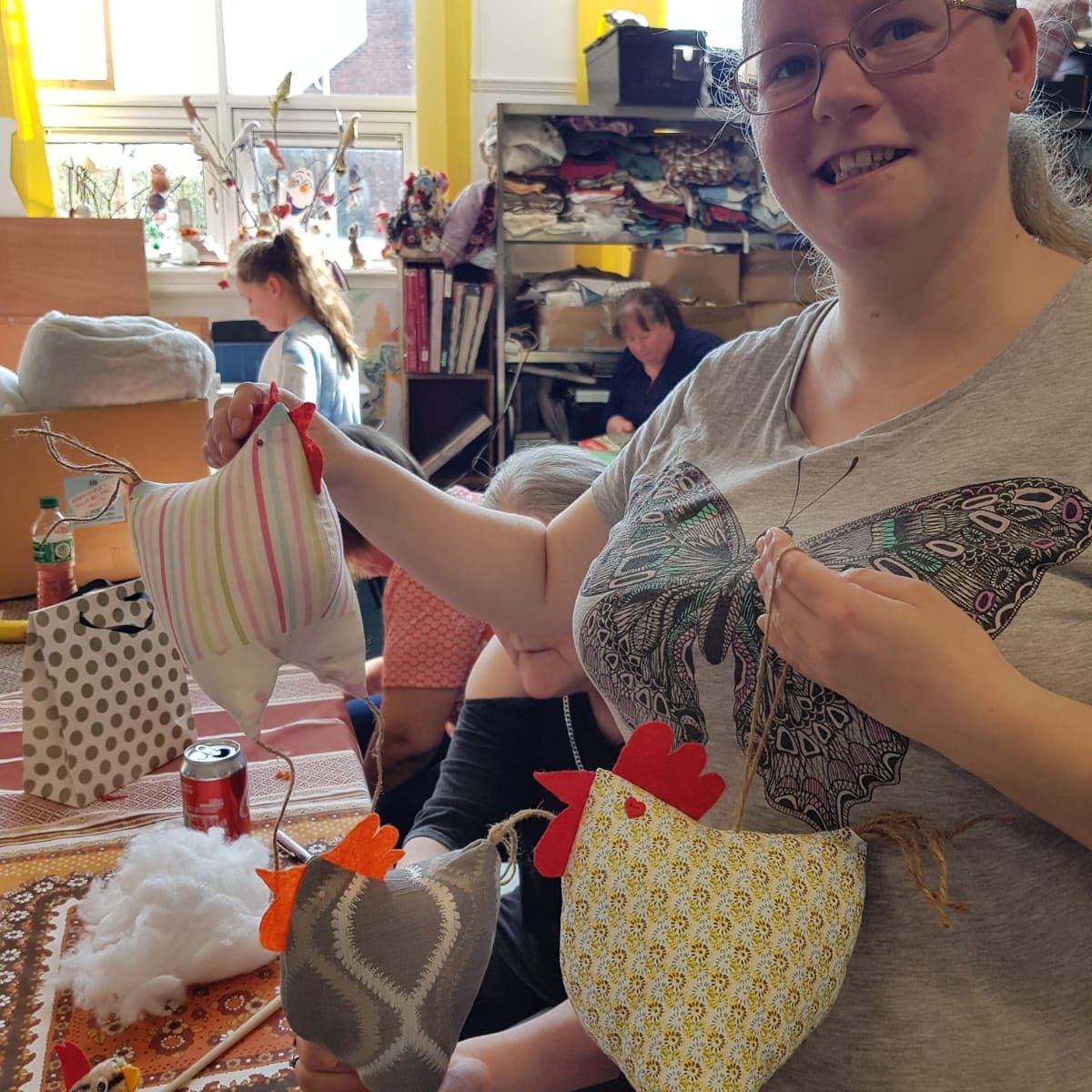 scrapstudioarts's tweet photo. This afternoon - This week's studio project - Hanging Fabric Hens.. Fabulous x #Darlobiz #LoveDarlo #Darlingtonforculture #Darlington #Darlo https://t.co/FBdvd16RFG