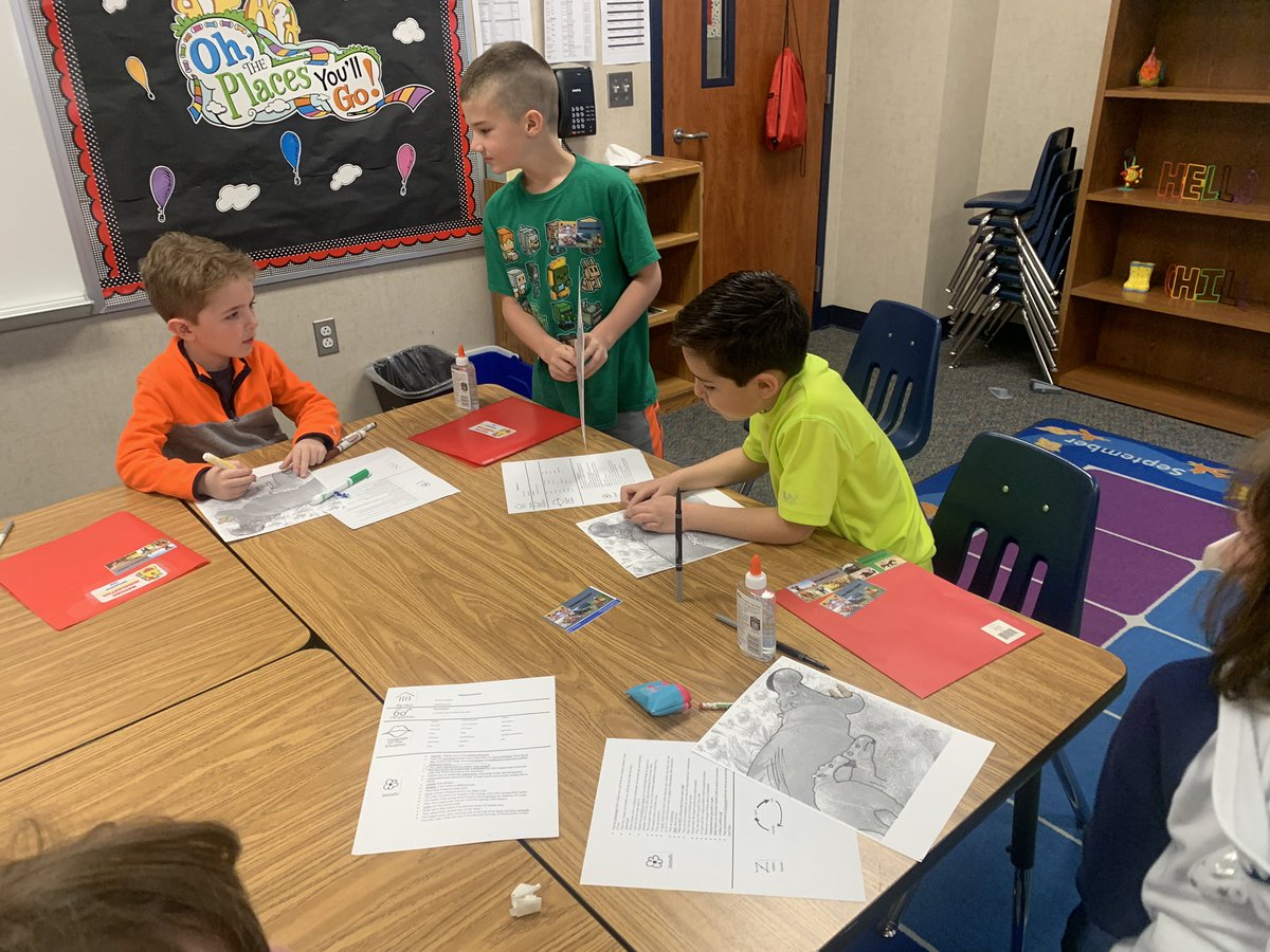 The kids got really excited about how we made the texture of the skin on the hippo! #misdgt #mymisd