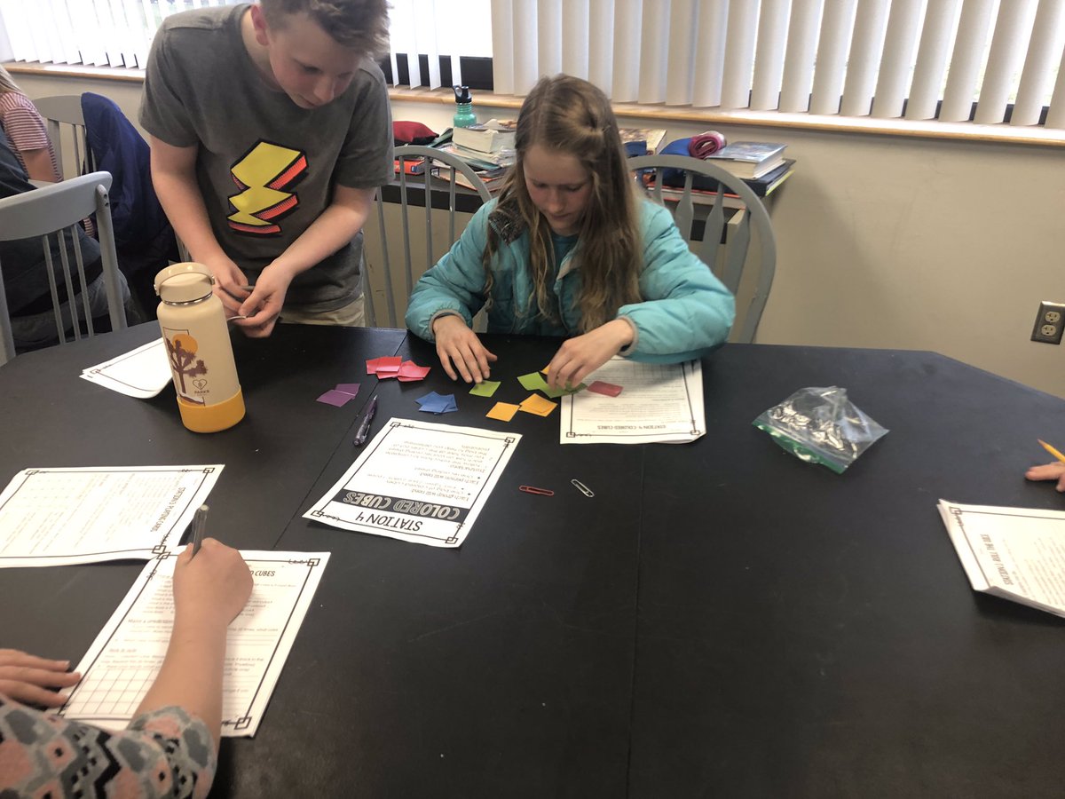 scscougars's tweet image. 📊6th Graders exploring probability at different math stations🗑 #scscougars #mathprobability
