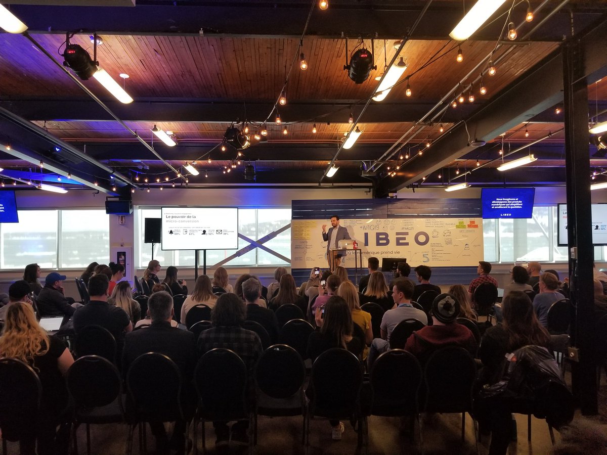 corneliux's tweet photo. Enjoying the UX lessons learned from Le Devoir's use of UX methods to survive in the digital world. Great overview by @dom_UX at #WAQ19 https://t.co/fip0OWngKI