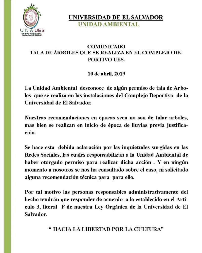 Unidad Ambiental UES (@una_ues) on Twitter photo 