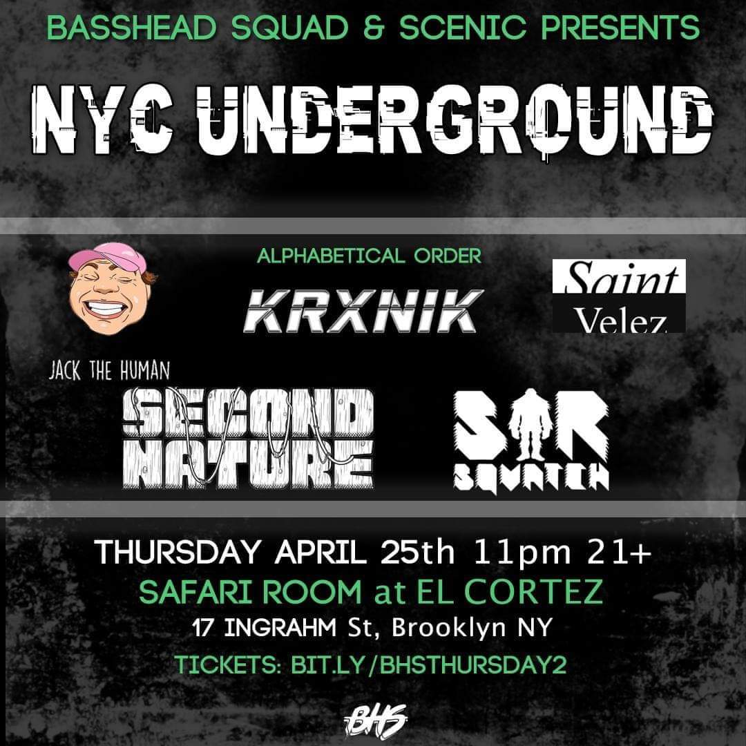BHS X SCENIC PRESENTS 

NYC UNDERGROUND!!

Event Page: facebook.com/events/3095954…

Tickets: bit.ly/BHSTHURSDAY2