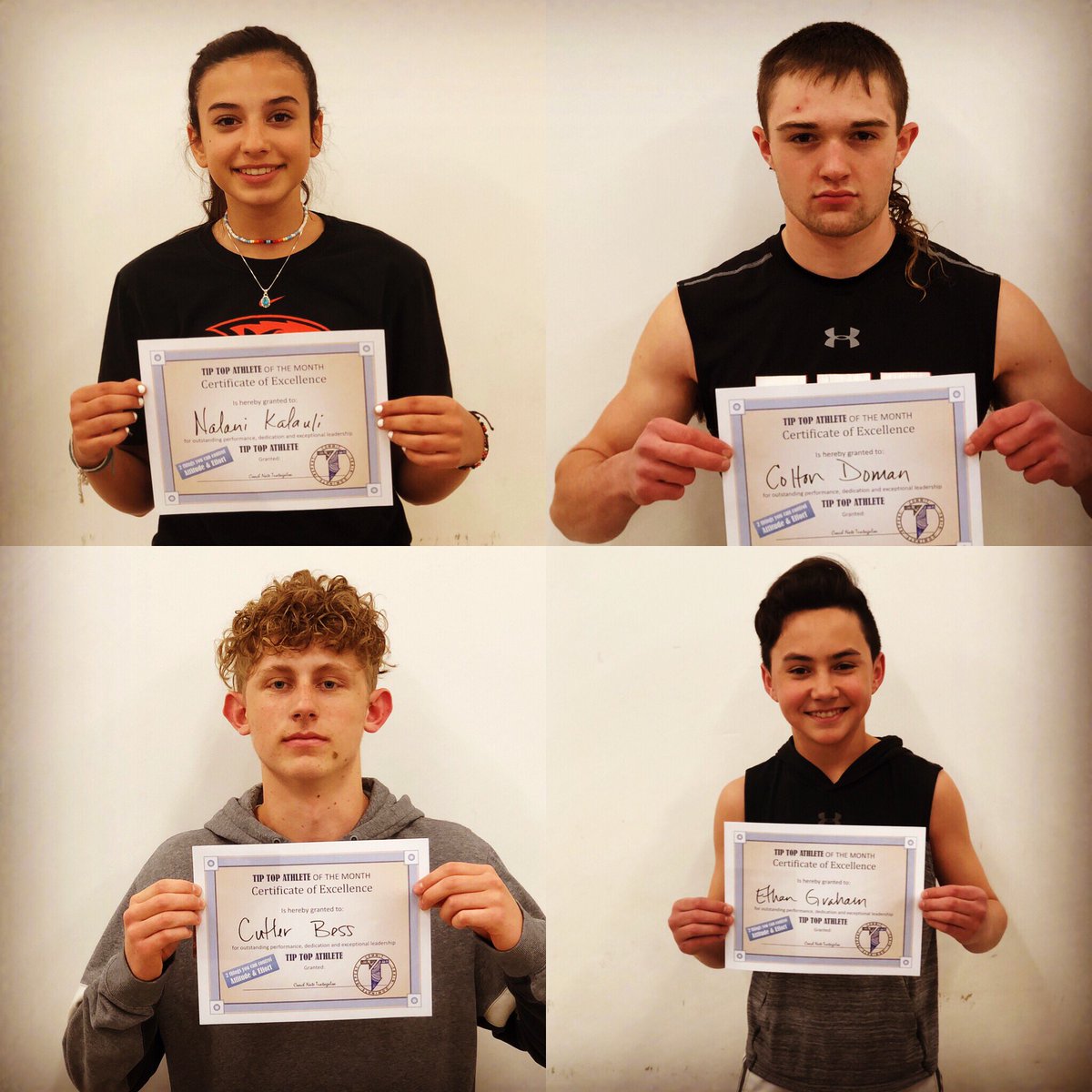 Tip Top Athlete of the month for March. These kids work hard every training session and make themselves and those around them better. #tiptopathlete #athleteofthemonth