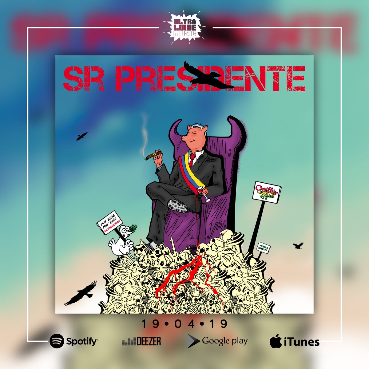 🚨 Atención 🚨 #SrPresidente, el nuevo sencillo de #SpittinFijah, próximamente disponible en todas las plataformas digitales. #Lanzamiento 19·04·19 🔥 #Spotify #Deezer #iTunes #GooglePlay #YouTube 
.
.
.
#UltraloideMusic #FamiliaUltraloide #SentimosMúsica