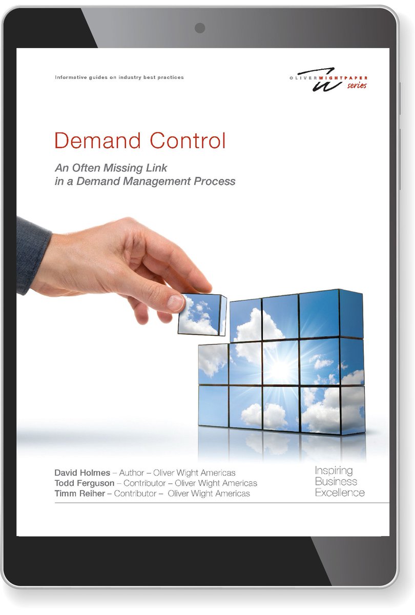 Oliver_Wight's tweet photo. Demand Control: An Often Missing Link in the Demand Management Process
This white paper the role of the Demand Controller, outlines the benefits of a good Demand Control process, and provides keys to establishing an effective #DemandControl process.
https://t.co/bTuZG0w4sn https://t.co/kwyvAl4leu