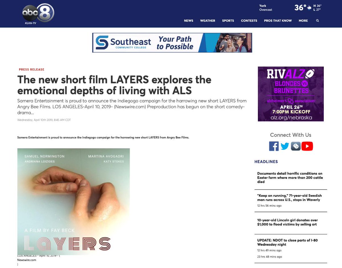 LAYERS IN THE PRESS!

We'd like to say a big thank you to <a href="/Channel8ABC/">Channel 8 KLKN-TV</a> for this coverage of our story in their paper.
Article: ecs.page.link/NSvAe
Our crowdfunding page: ecs.page.link/PnHkP 
#ALS #MNDA #MND #carers #carer #carersUK