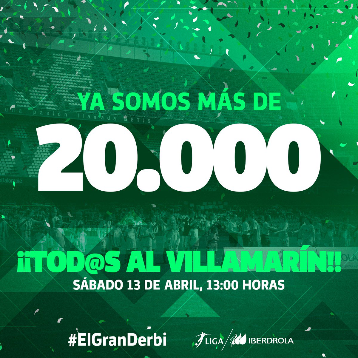RealBetisFem's tweet photo. Con más de 5.000 entradas en 7 horas... ¡¡Hemos superado los 2⃣0⃣0⃣0⃣0⃣!! 💪🏼💚

¿Seguimos sumando? 😉👌🏼

➡️ https://t.co/RNkzEzWA7R

#ElGranDerbi #LigaIberdrola https://t.co/ri8JYzDBHg
