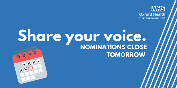OxfordHealthNHS's tweet photo. #HappyMonday - It’s nominations week at Oxford Health. Did you know you can represent your views and those of your community by becoming a #governor at the trust? There's still time to apply, nominations close tomorrow: https://t.co/fuBOnzK6ZC #OHFTgetinvolved #OHFTelections https://t.co/ViD1HYByPq