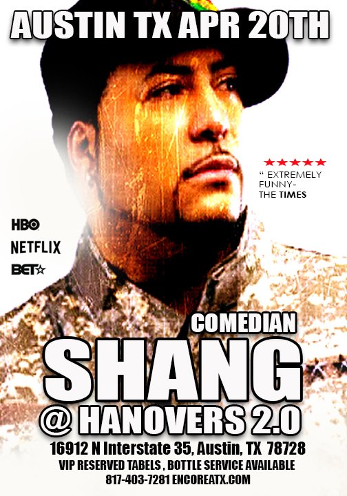 AUSTIN TX <a href="/comedianshang/">SHANG-*Comedian!</a> LIVE <a href="/hanovers2/">Hanovers 2.0</a>   4/20 7 &amp; 9PM
GET YOUR TIX TODAY! ASAP! DAMN IT! LOL
eventbrite.com/e/comedy-jam-f…
<a href="/comedynews/">ComedyNews.Org</a>
@GreatActs
@ComedyHype_
<a href="/ComedyPlugs/">Comedy Plugs</a> 
<a href="/thehumormill/">The Humor Mill</a> 
<a href="/MadTalent/">Mad Talent Agency</a>
<a href="/StarComedians/">⭐️ Comedians</a>