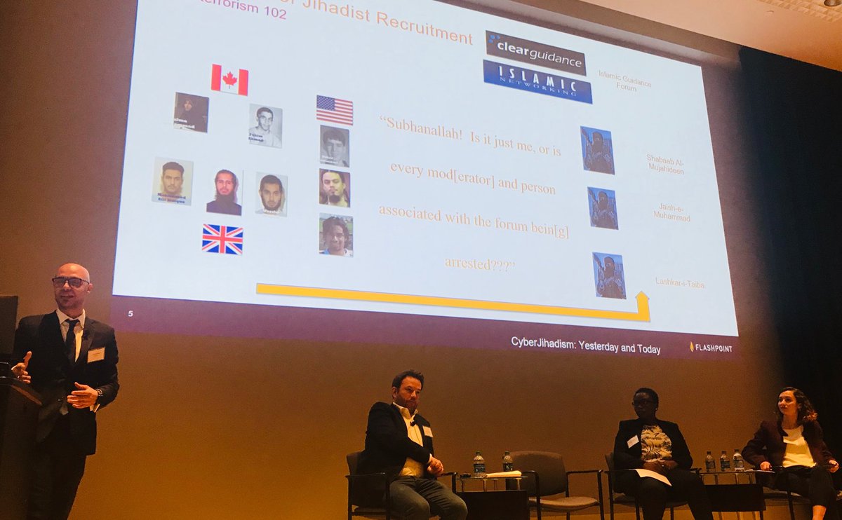 MiaMBloom's tweet photo. Many cyber Jihadists started in US Canada and the U.K. explains @MENAanalyst at the #T2Conference https://t.co/FKjzGgLxmq