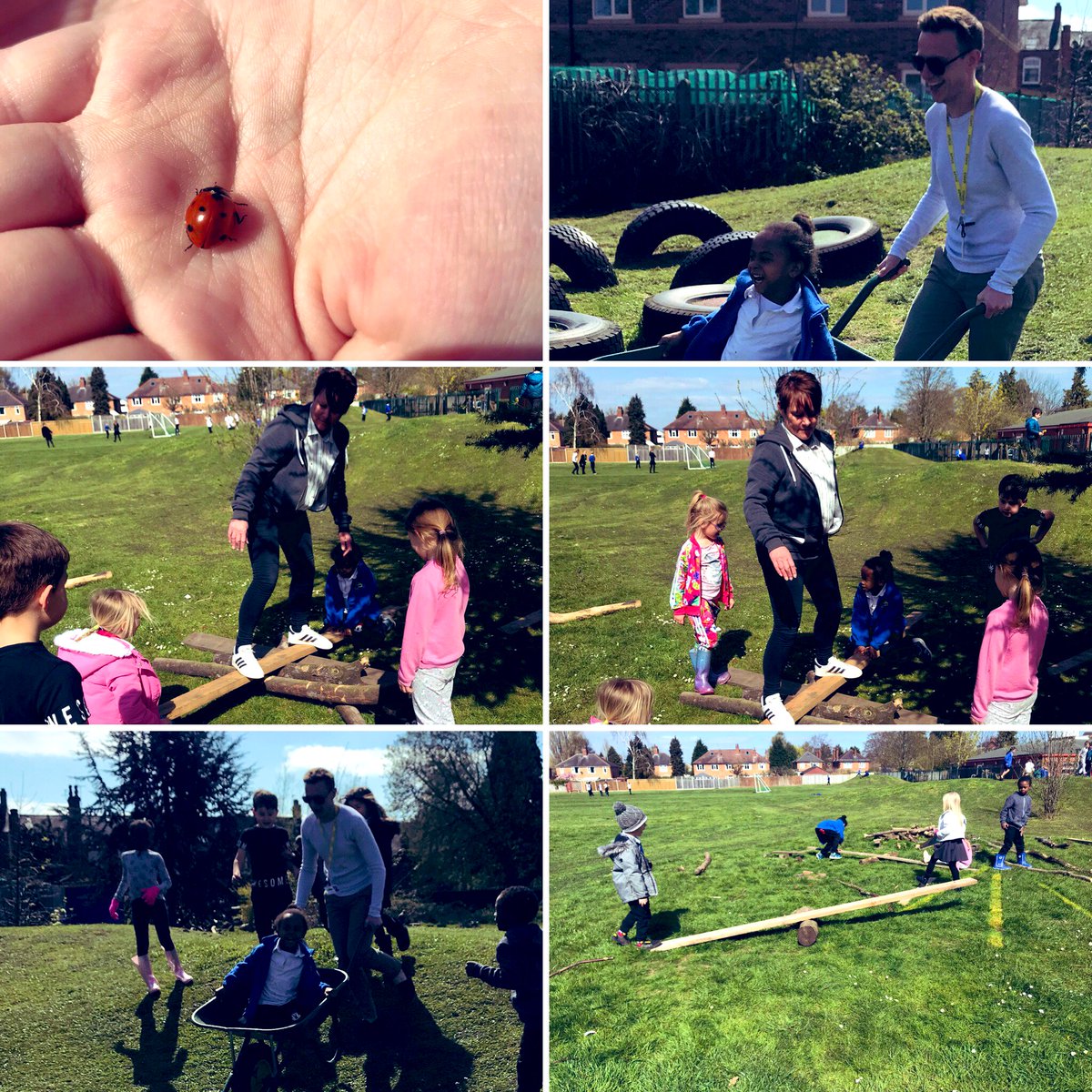 All_SaintsCofE's tweet photo. 🌳Class Handa have enjoyed a sunny afternoon at Forest School! We explored, made see-saws and rolled down hills using a wheel barrow🌳
#ForestSchool #LearningOutdoors #SelfRisk #ChildLeadLearning #ChildLeadLearning #SunnyAfternoonAtForestSchool https://t.co/UzViNFwiX4