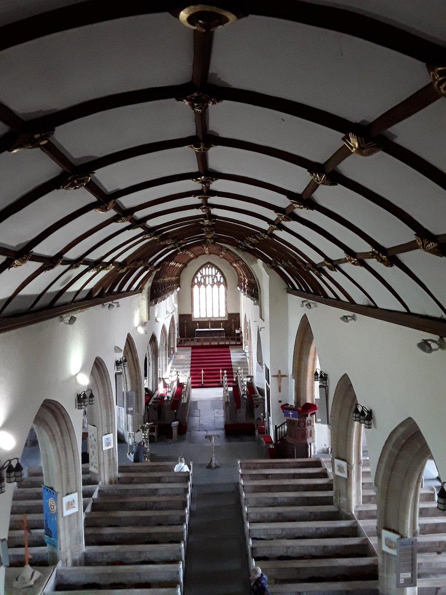 A less familiar view of the15th Century barrel ceiling, at St Mary's #Tenby #Pembrokeshire, looking towards the chancel One of the best examples of its kind in Wales A fantastic church and significant history Glad to be back to undertake another phase of repair and #conservation