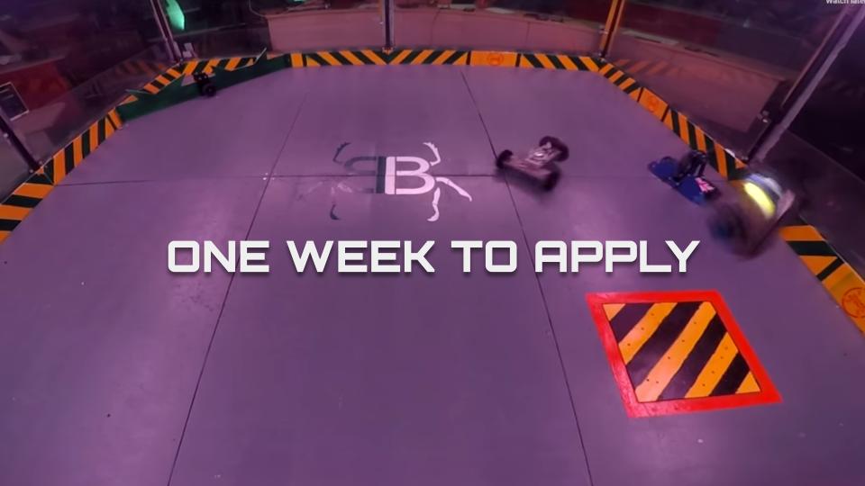 bugglebots's tweet image. One week until applications for Bugglebots 2019 close! Apply now at bugglebots.com/apply

Thanks everyone for your updates over the last week! If you have any updates; please email them to applications@bugglebots.com.

#bugglebots #battlebots #beetleweights #stem #robotwars