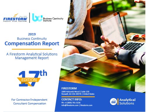 The 17th Edition Business Continuity Compensation Report is now available. Purchase the report to find out what is fair in compensation.

For Independent Consultants: ow.ly/KUCb50pKMla

For Permanently Employed: ow.ly/oxb650pKNZ1

#Employee #Compensation #Wage