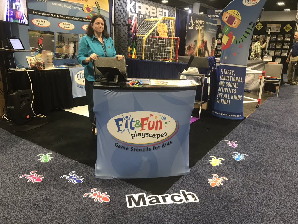 FitandFunPlay's tweet image. The ants from our Sensory Path are marching through the #SHAPETAMPA exhibit hall. #physedteacher #redefiningrecess