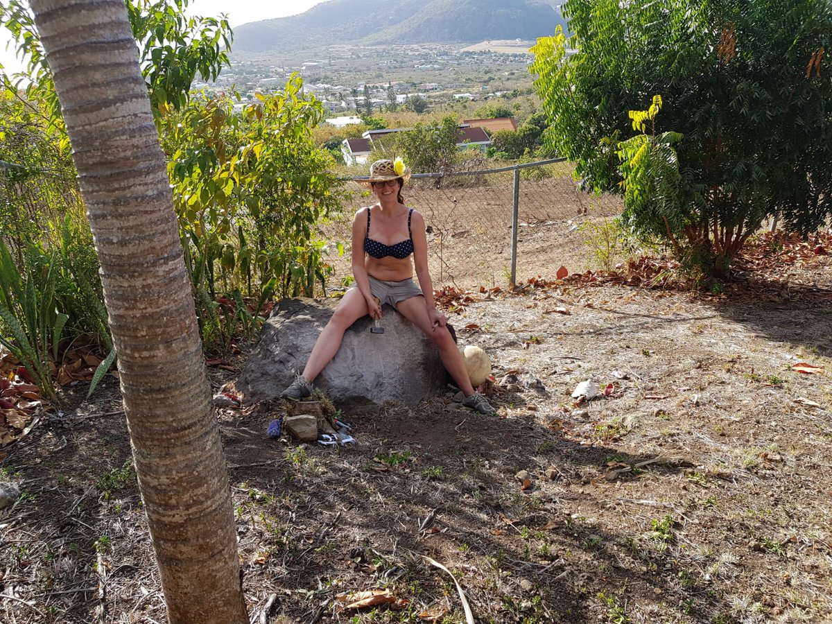 AstridInTouw's tweet image. Since I found my true self in #stonecarving really hard rocks, I enjoy our property at Pleasure Estate, #Statia even more. I carved VOLUPTAS in a big stone, once upon a time thrown out of the -now- sleeping vulcano #QUILL , meaning Pleasures 🗿⛏❤☀️