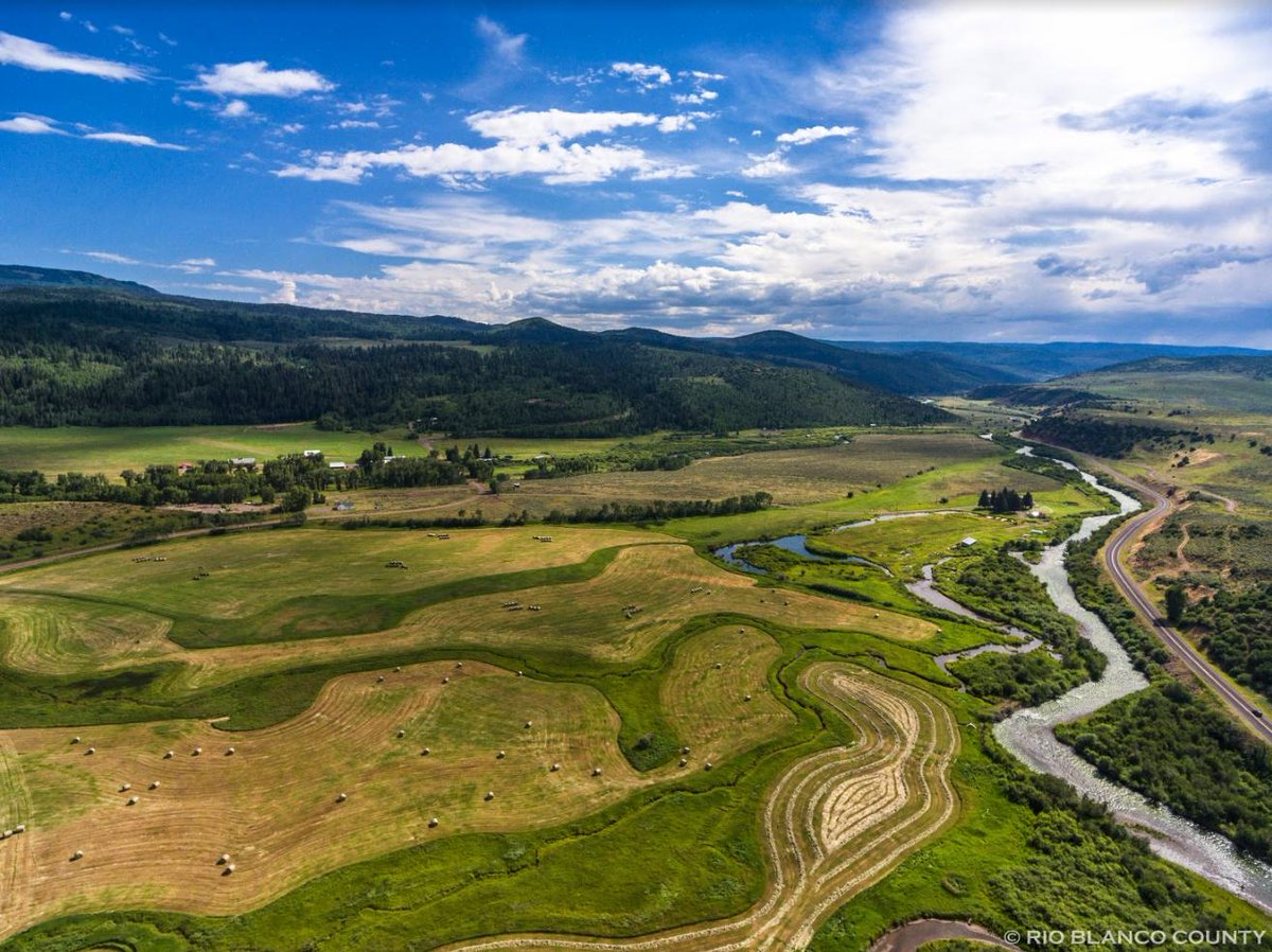 Hay fields and the White River in beautiful Rio Blanco County.... #Colorado #VisitMeeker #VisitRangely #Explore #River #smalltown