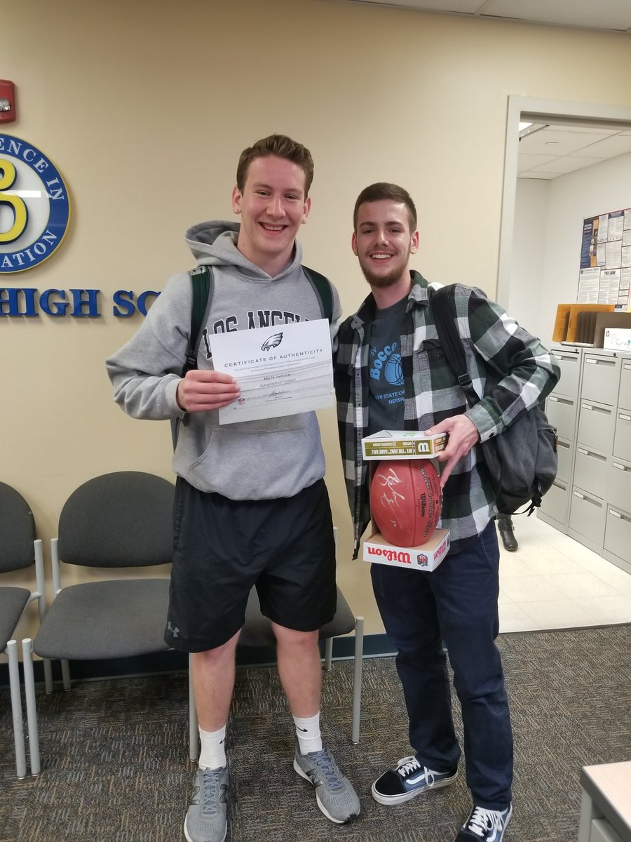 Today's winner of the signed Zach Ertz football is Joey Tumolo. Congrats, Joey! Class of 2019 is ready for prom at the Linc!