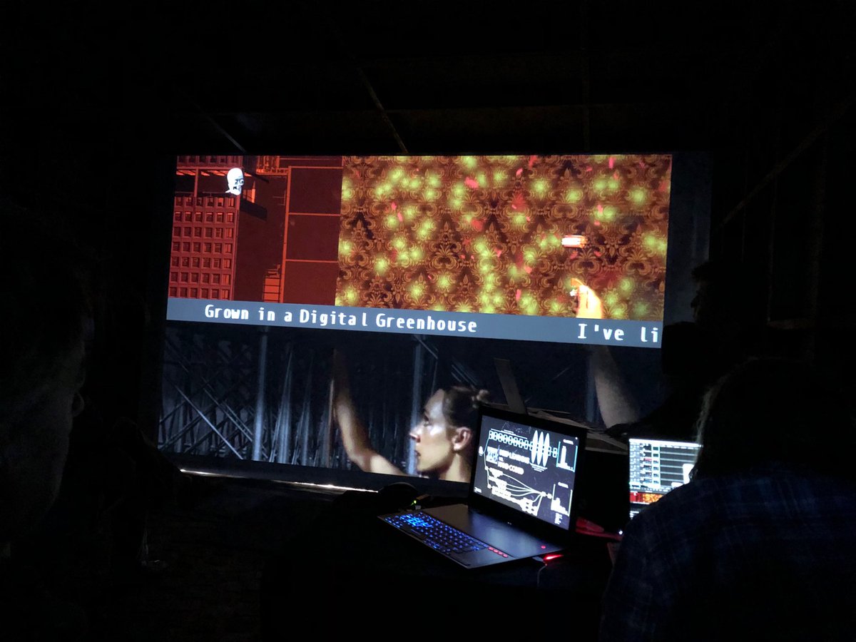 timensor1's tweet photo. Jo Lawrence’s Datacosm at #collusion2019 is incredible. Live pianist controlling AI-driven animation grown in our own #digitalgreenhouse. If you’re in Cambridge, don’t miss it. https://t.co/ZG2MWfGe47