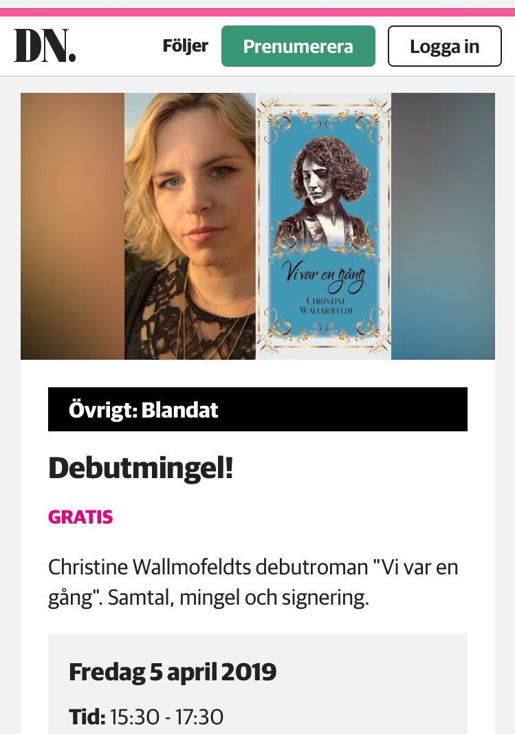 Tack för puffen <a href="/DNKultur/">DN Kultur</a> Minglet blev väldigt lyckat 💃det fanns några av er som bodde för långt bort för att komma, men som skulle köpa VI VAR EN GÅNG på bokus eller adlibris istället. Ett stort tack till er också❣️