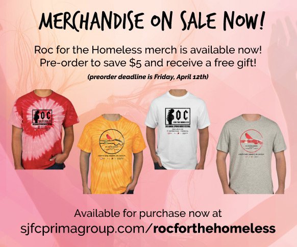 Roc4TheHomeless's tweet photo. Don't forget to BUY THE MERCHANDISE. SUPPORT THE CAUSE. Roc for the Homeless t-shirts are available!
Show your support for as little as $15 during pre-sale which ends TOMORROW!
Visit https://t.co/JyYuHMcaty to purchase now!
#RFTH19 https://t.co/RFSF2VHu2i