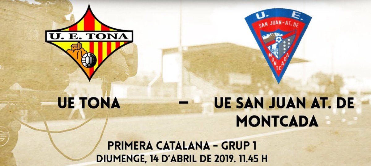 📣| Portem una dinàmica molt postiva (7/9 punts possibles) i la volem seguir allargant diumenge, a casa, amb els nostres 💪⚽

🆚 <a href="/SJATLMontcada/">San Juan Atlético Montcada</a>
⏰ 11:45h
🗓 12/04/2019
🏟 Mpal. de Tona
⚽ J29 #1cat1

📺 Partit en DIRECTE <a href="/FCF_CAT/">Federació Catalana de Futbol</a>
📱 #FCFenDirecte

#SomhiTona