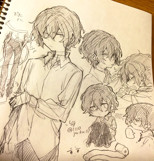 フォロワーさんとまじめな話しながらだざいさん描いてたら表情暗くなっちゃった… 