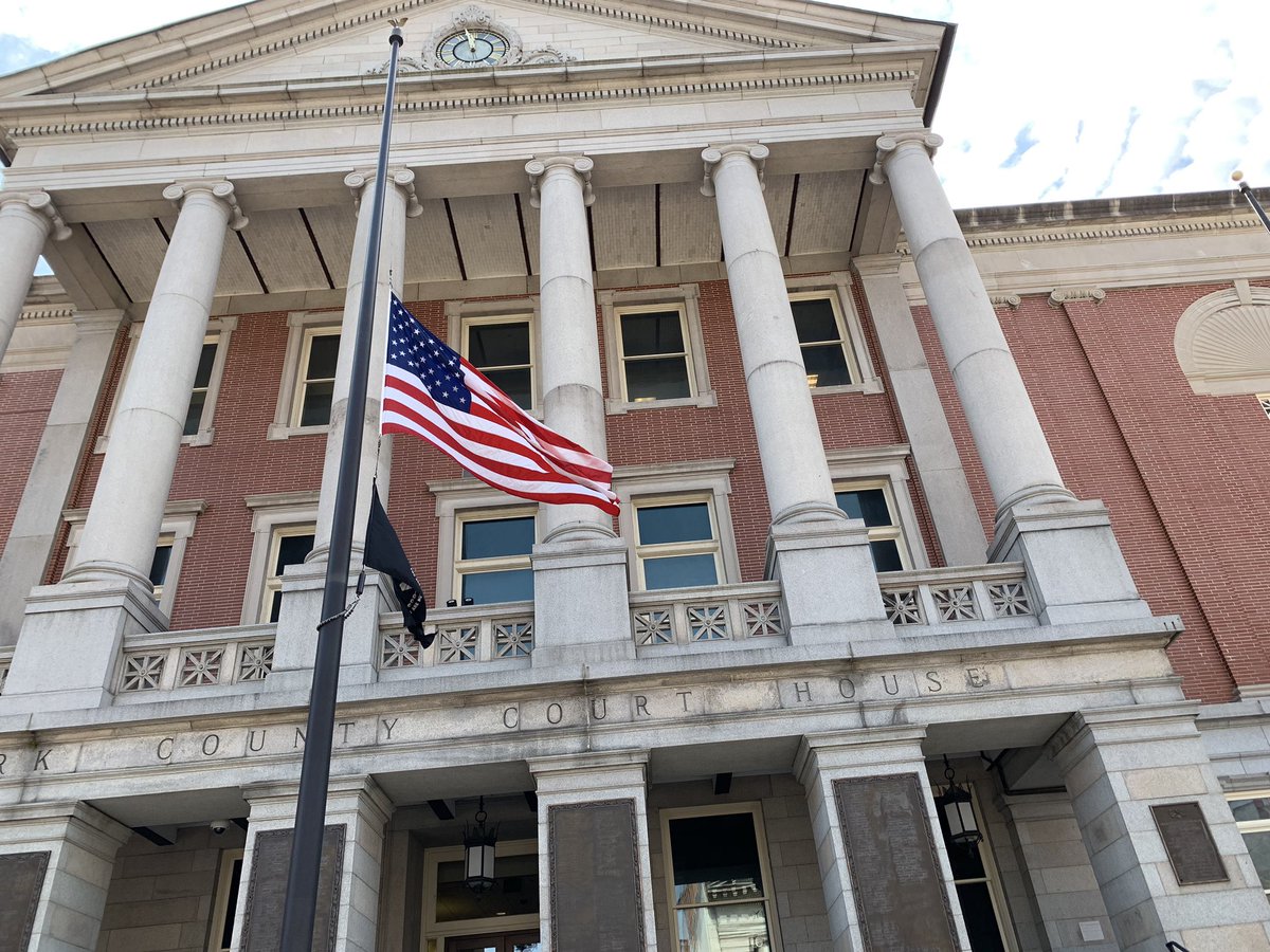 yorkcountypa's tweet photo. Flags are flying half staff in honor of Sgt. Benjamin Hines, @DallastownSD Class of 06; Staff Sgt. Christopher Slutman, deployed out of Harrisburg; and Cpl. Robert Hendricks of New York; who died serving our country in Afghanistan on Monday. @USMC @FDNY @GovernorTomWolf https://t.co/l5RLnQIDBj